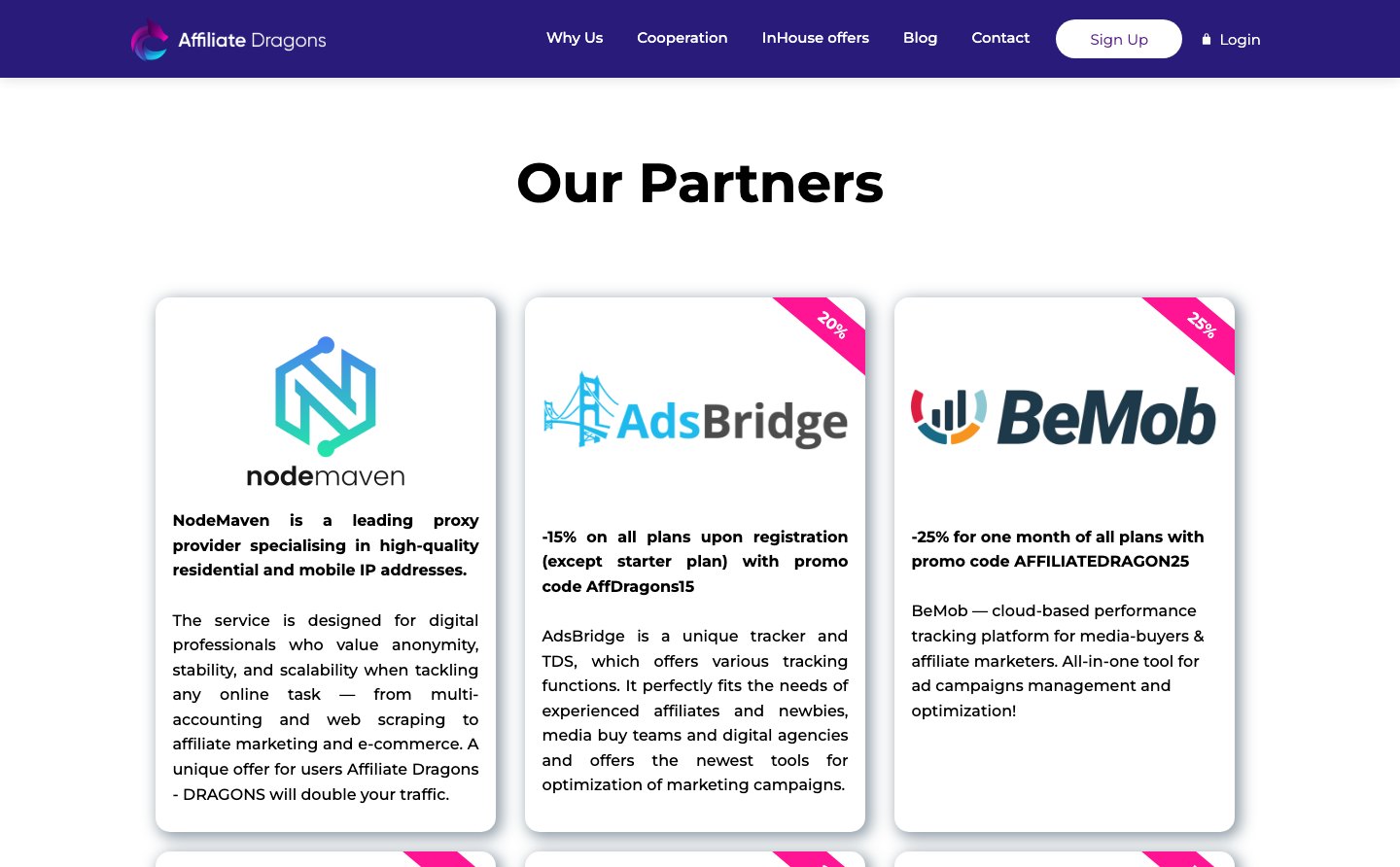 Affiliate Dragons performance platform - 3