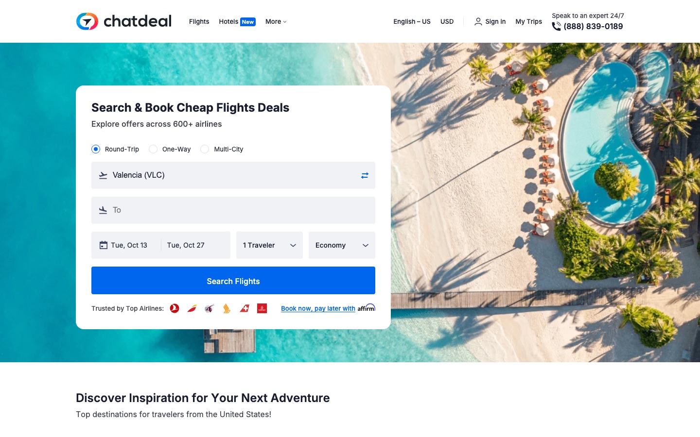 ChatDeal - OTA прапаноў на рэйсы