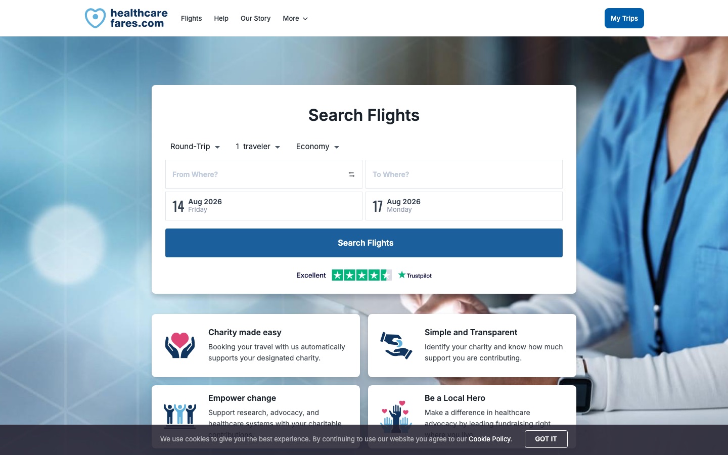 Healthcarefares - OTA падарожжаў для медыкаў