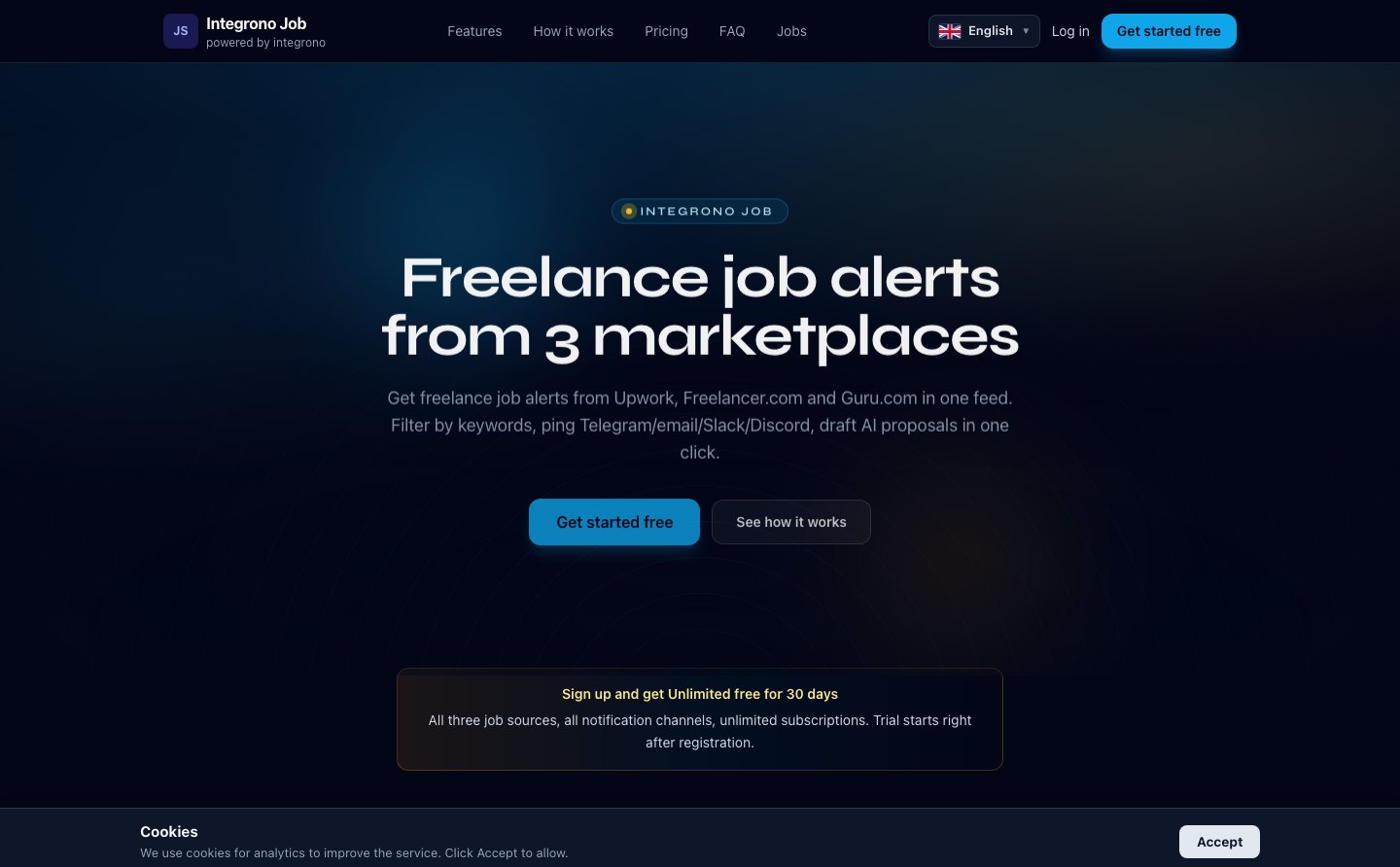 Integrono Job - алерты по фриланс-вакансиям