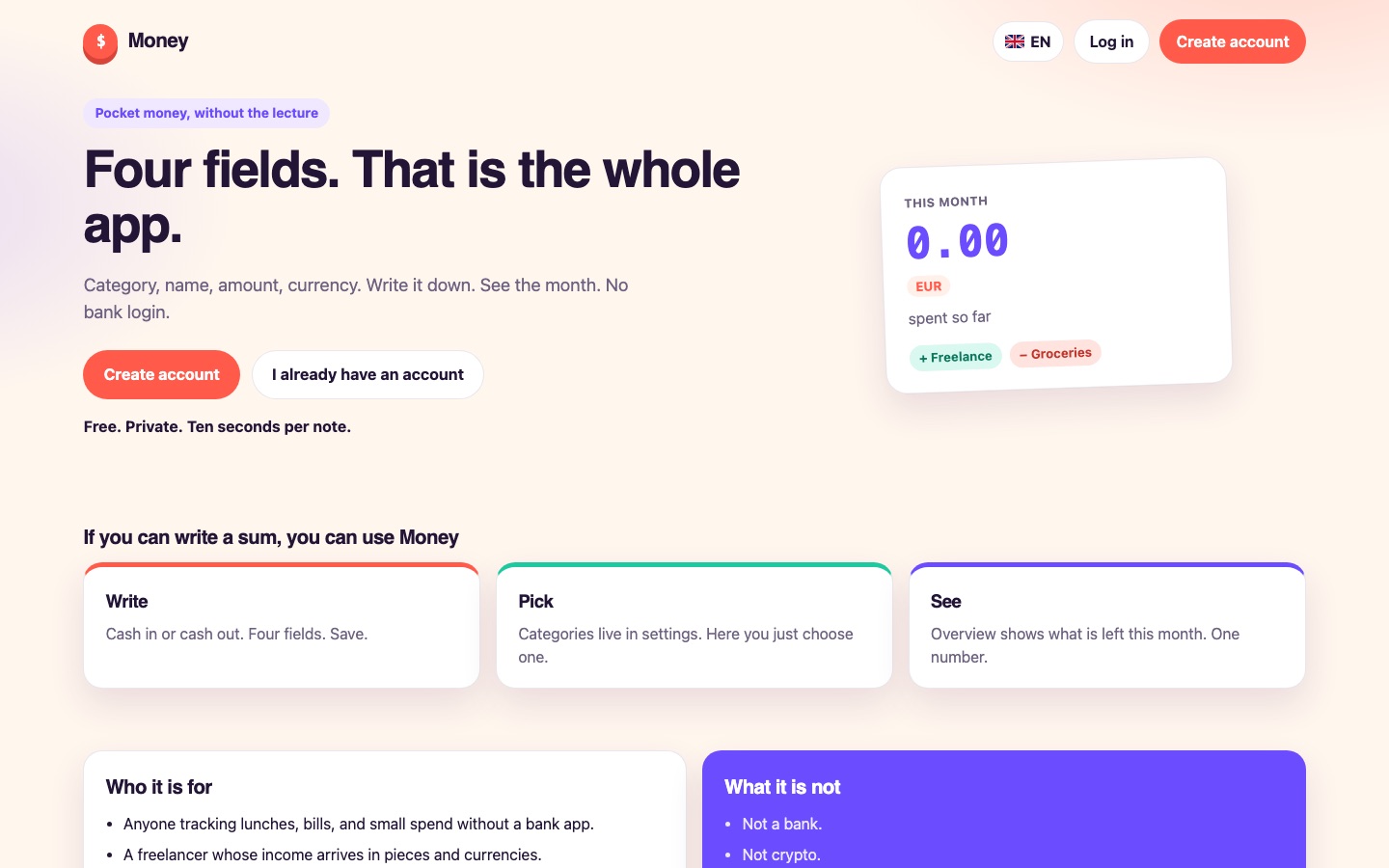 Money by Integrono everyday ledger